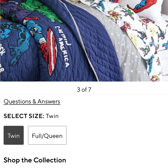 Pottery Barn Kids szTwin Marvel Captain America Quilt + FREE matchedfitted sheet - Picture 1 of 6